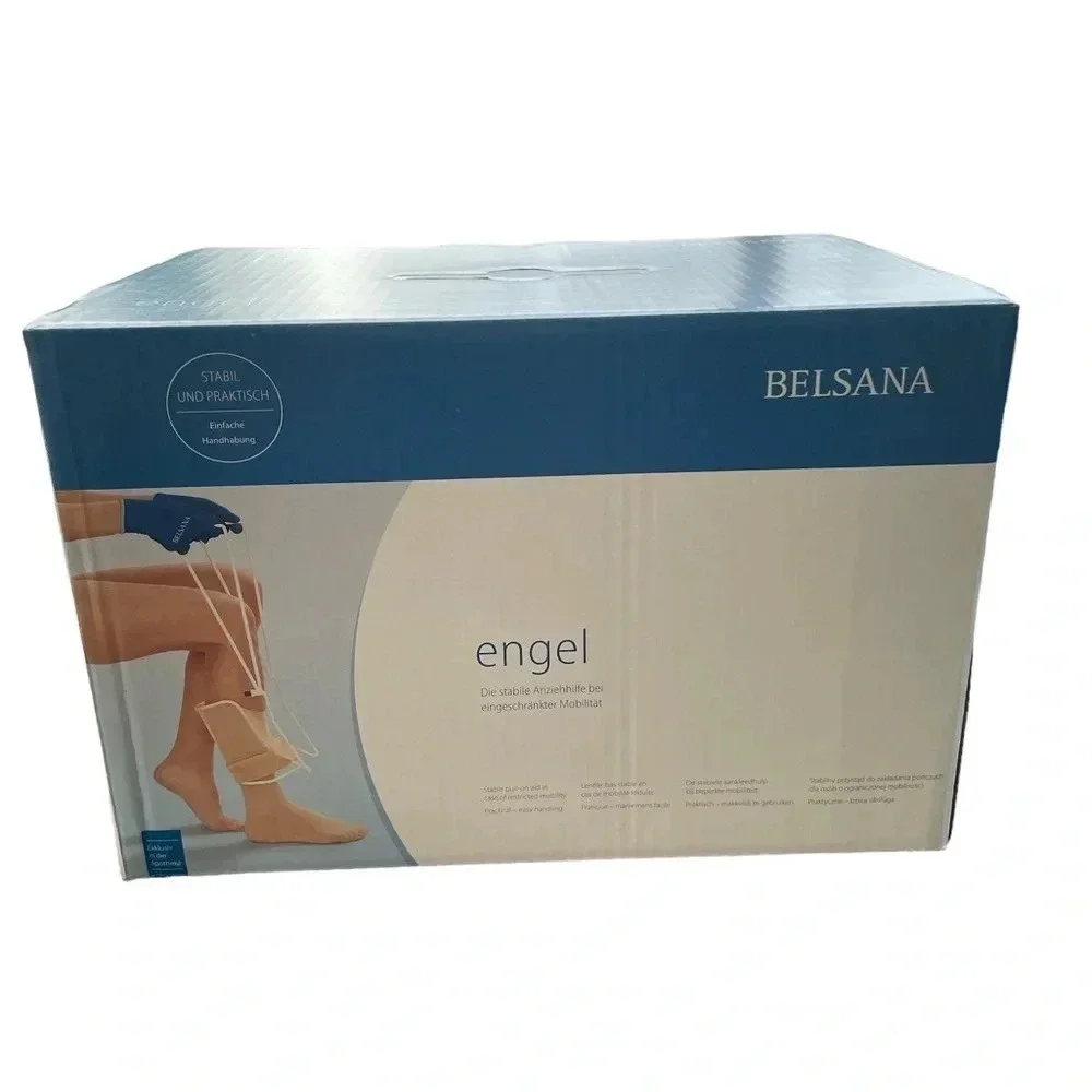 Belsana Aid Pull-On Helper With Compression Sock Mobility Red Medical Tool